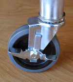 Photo of SES Casters stem swivel caster in aluminum stand leg